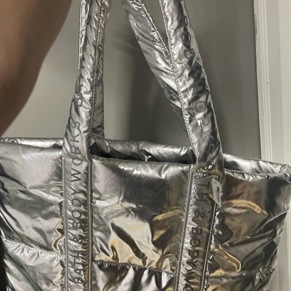 Bath & Body Works Silver Tote Bag - Picture 3 of 6